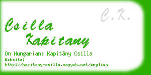 csilla kapitany business card