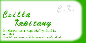 csilla kapitany business card